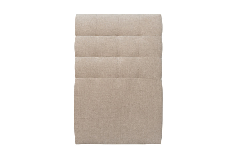 Tête de lit 90 cm Capitonnée - Tissu Toile Natté Beige Brun