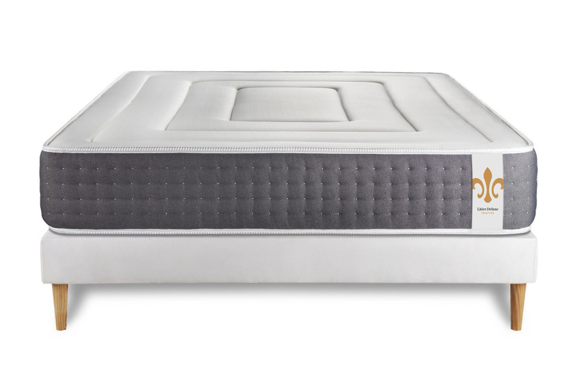 Ensemble Matelas Sommier 200x200 cm - Sommier Blanc (en kit) - Vingt-Six