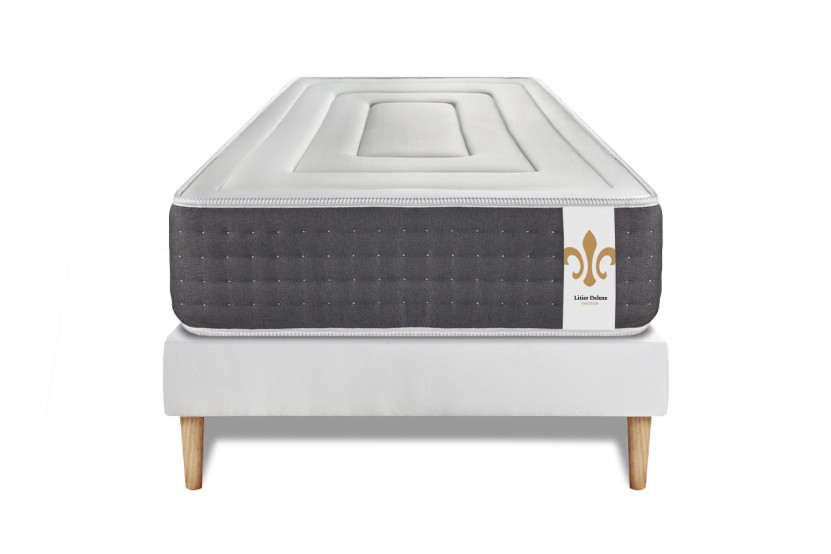 Ensemble Matelas Sommier 90x200 cm - Sommier Blanc (déjà monté) - Vingt-Six