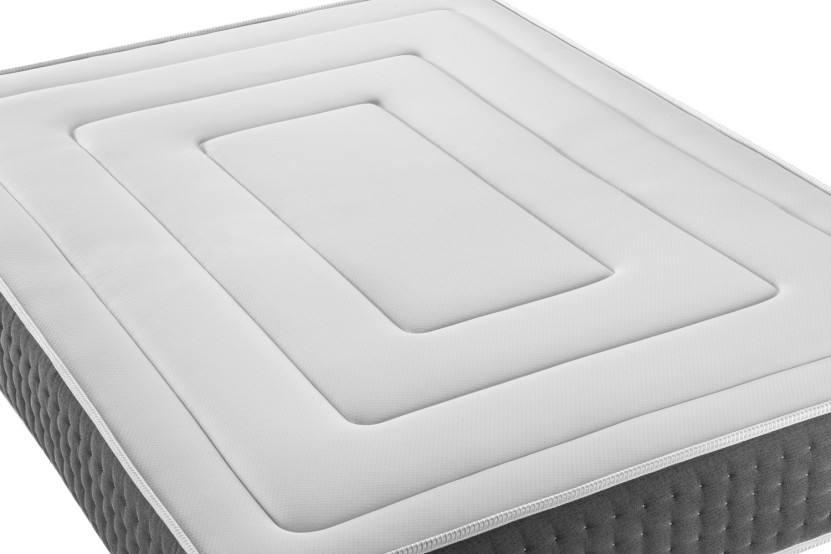 Ensemble Matelas Sommier 140x190 cm - Sommier Gris (déjà monté) - Vingt-Six