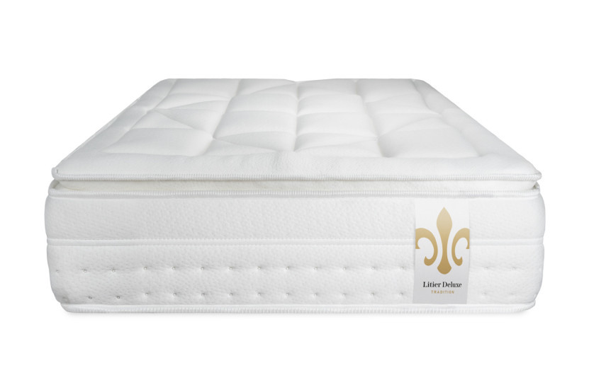 Ensemble Matelas Sommier 90x200 cm - Sommier Gris (en kit) - Vingt-Huit PLUS