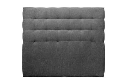 Tête de lit 140 cm Capitonnée - Tissu Toile Natté Gris Anthracite