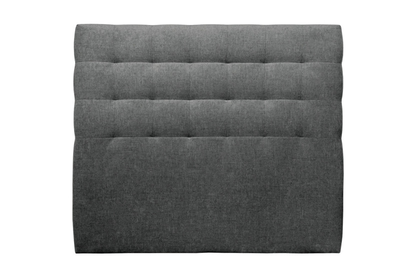 Tête de lit 140 cm Capitonnée - Tissu Toile Natté Gris Anthracite