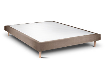 Sommier Tapissier 150x190 cm - H29 cm - Velours - Taupe