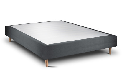 Sommier Tapissier 150x200 cm - H35 cm - Velours - Gris anthracite