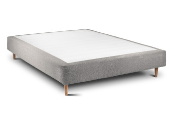 Sommier Tapissier 140x200 cm - H35 cm - Bouclette - Gris