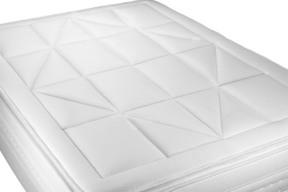 Pack lit complet 200x200 cm - Matelas + Sommier Gris (en kit) + 2 oreillers + Couette - Vingt-Huit PLUS