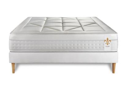Ensemble Matelas Sommier 200x200 cm - Sommier Blanc (en kit) - Vingt-Huit