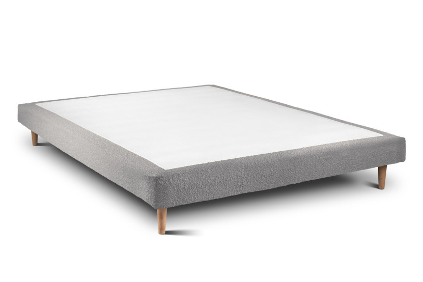 Sommier Tapissier 140x190 cm - H29 cm - Bouclette - Gris