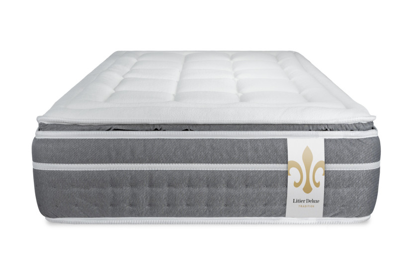 Ensemble Matelas Sommier 90x190 cm - Sommier Blanc (déjà monté) - Trente PLUS