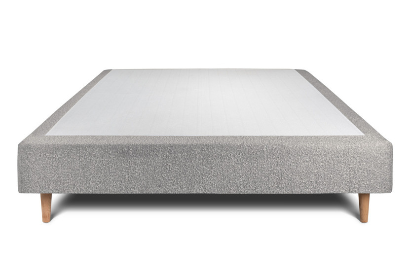 Sommier Tapissier 135x190 cm - H35 cm - Bouclette - Gris