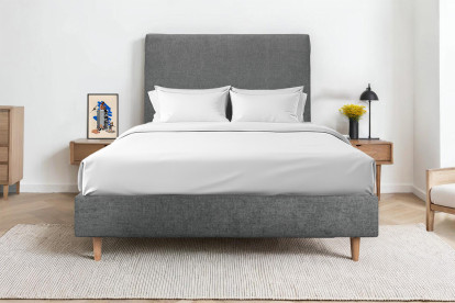 Tête de lit 180 cm Tapissée - Tissu Toile Natté Gris Anthracite