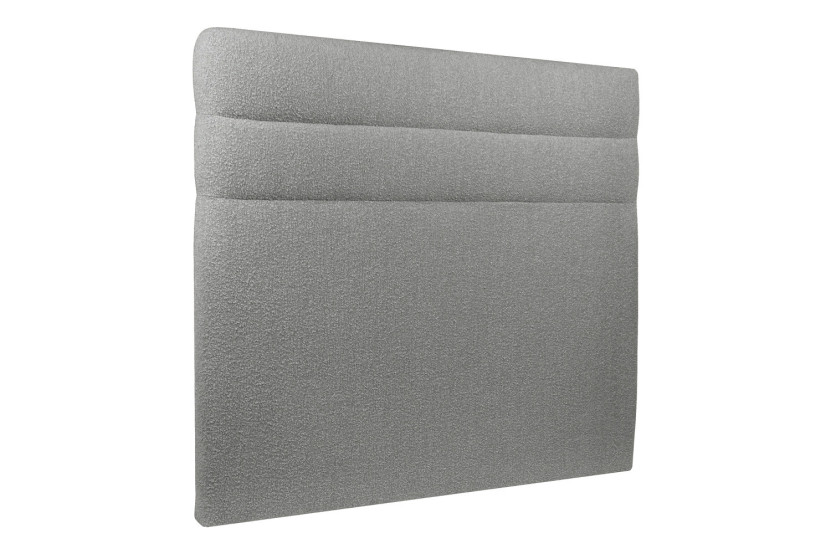 Tête de lit 135 cm Lignes - Tissu Bouclette Gris