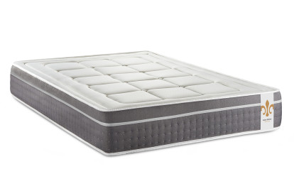 Pack lit complet 140x190 cm - Matelas + Sommier Blanc (en kit) + 2 oreillers + Couette - Trente