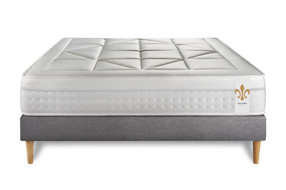 Ensemble Matelas Sommier 160x200 cm - Sommier Gris (en kit) - Vingt-Huit
