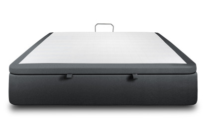 Sommier Coffre 140x200 cm - Velours - Gris anthracite