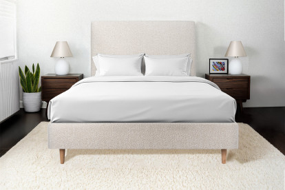 Sommier Tapissier 140x190 cm - H35 cm - Bouclette - Beige clair