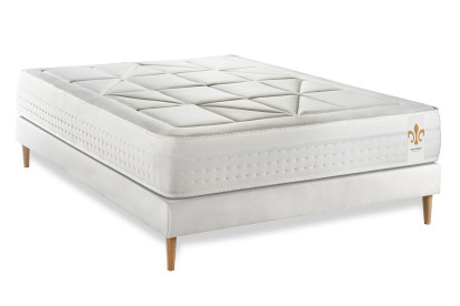 Ensemble Matelas Sommier 140x190 cm - Sommier Blanc (en kit) - Vingt-Huit
