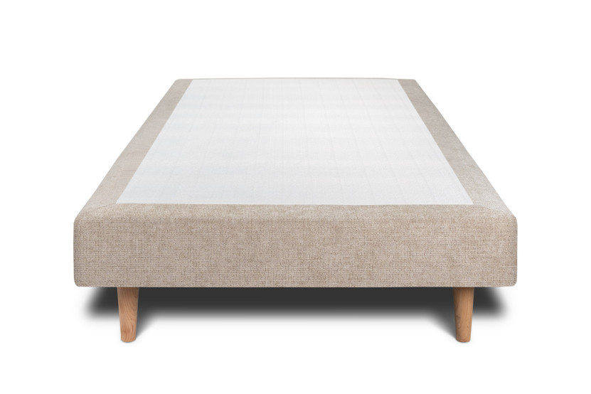 Sommier Tapissier 100x200 cm - H29 cm - Toile nattée - Beige brun