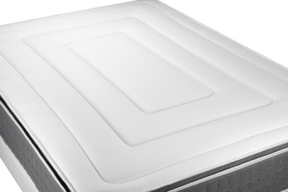 Ensemble Matelas Sommier 90x200 cm - Sommier Gris (déjà monté) - Vingt-Six PLUS