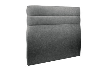 Tête de lit 140 cm Lignes - Tissu Toile Natté Gris Anthracite