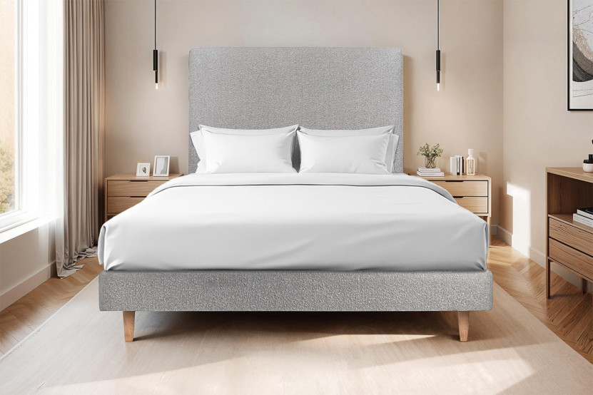 Sommier Tapissier 160x200 cm - H29 cm - Bouclette - Gris