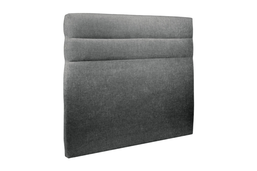 Tête de lit 200 cm Lignes - Tissu Toile Natté Gris Anthracite