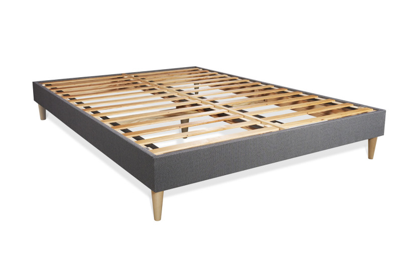 Ensemble Matelas Sommier 140x200 cm - Sommier Gris (en kit) - Trente