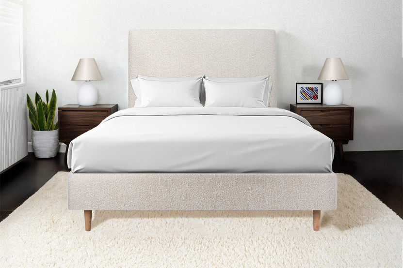 Sommier Tapissier 140x200 cm - H35 cm - Bouclette - Beige clair