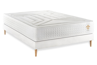 Ensemble Matelas Sommier 180x200 cm - Sommier Blanc (en kit) - Vingt-Quatre