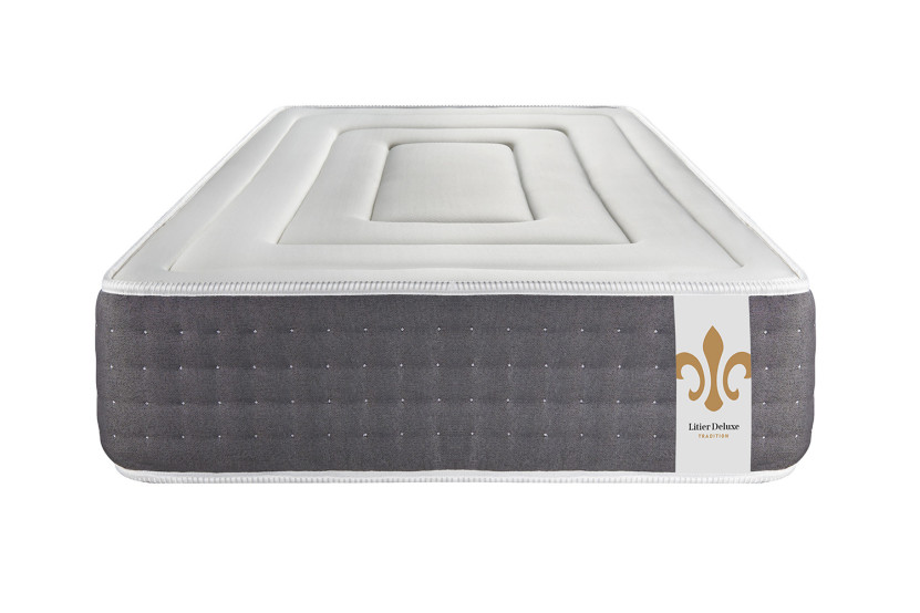 Ensemble Matelas Sommier 90x200 cm - Sommier Gris (en kit) - Vingt-Six