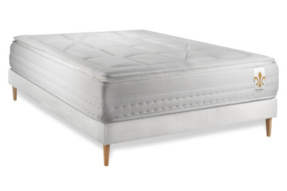 Ensemble Matelas Sommier 140x200 cm - Sommier Blanc (déjà monté) - Vingt-Huit PLUS