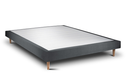 Sommier Tapissier 150x190 cm - H29 cm - Velours - Gris anthracite