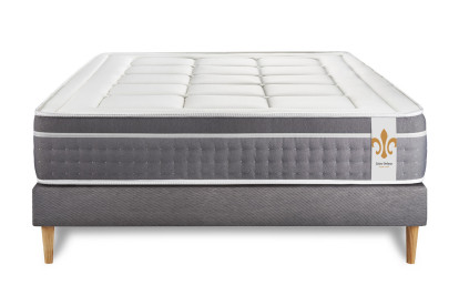 Ensemble Matelas Sommier 200x200 cm - Sommier Gris (en kit) - Trente