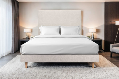 Sommier Tapissier 160x200 cm - H29 cm - Toile nattée - Beige clair