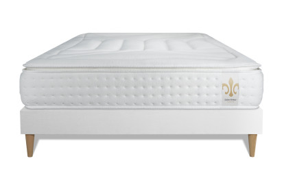 Ensemble Matelas Sommier 200x200 cm - Sommier Blanc (en kit) - Vingt-Quatre PLUS