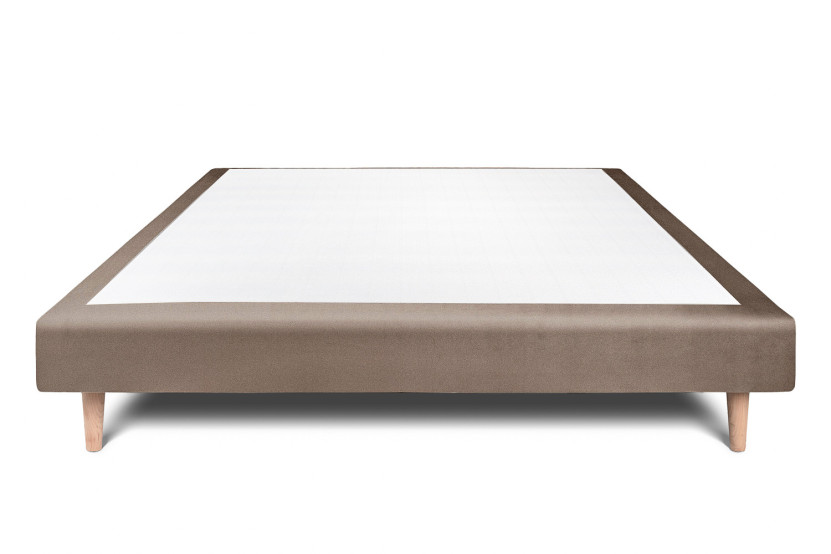 Sommier Tapissier 140x200 cm - H29 cm - Velours - Taupe
