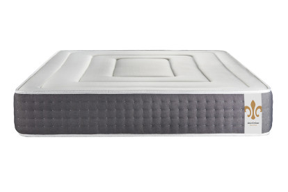 Pack lit complet 160x200 cm - Matelas + 2 Sommiers Gris + 2 oreillers + Couette - Vingt-Six