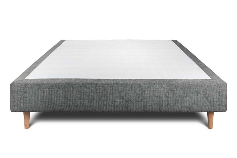 Sommier Tapissier 150x200 cm - H35 cm - Toile nattée - Gris anthracite