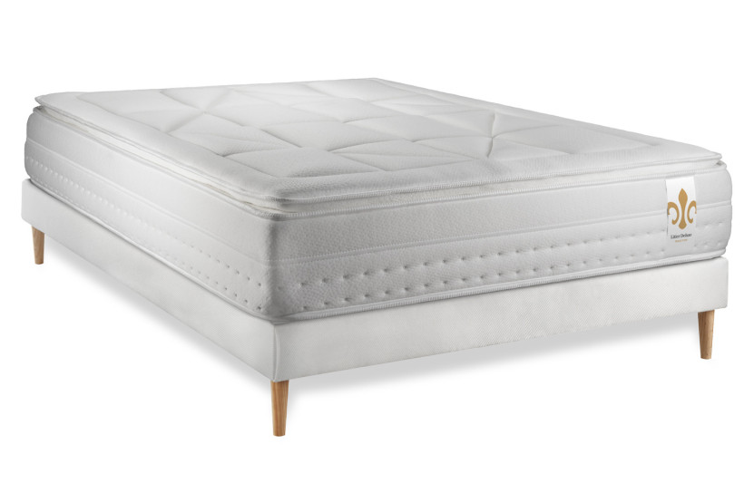 Ensemble Matelas Sommier 180x200 cm - Sommier Blanc (en kit) - Vingt-Huit PLUS