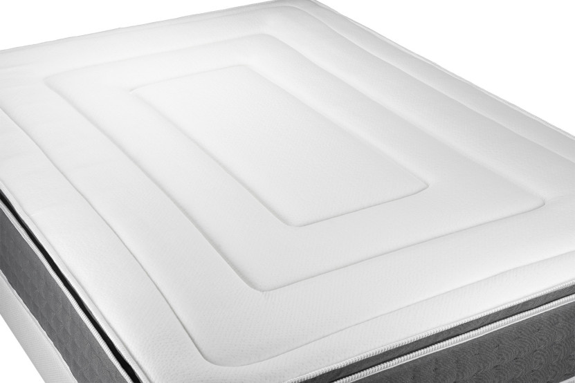 Ensemble Matelas Sommier 140x190 cm - Sommier Blanc (déjà monté) - Vingt-Six PLUS