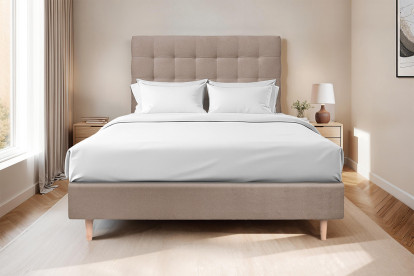 Tête de lit 180 cm Capitonnée - Tissu Velours Taupe