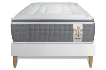 Ensemble Matelas Sommier 90x200 cm - Sommier Blanc (en kit) - Vingt-Six PLUS