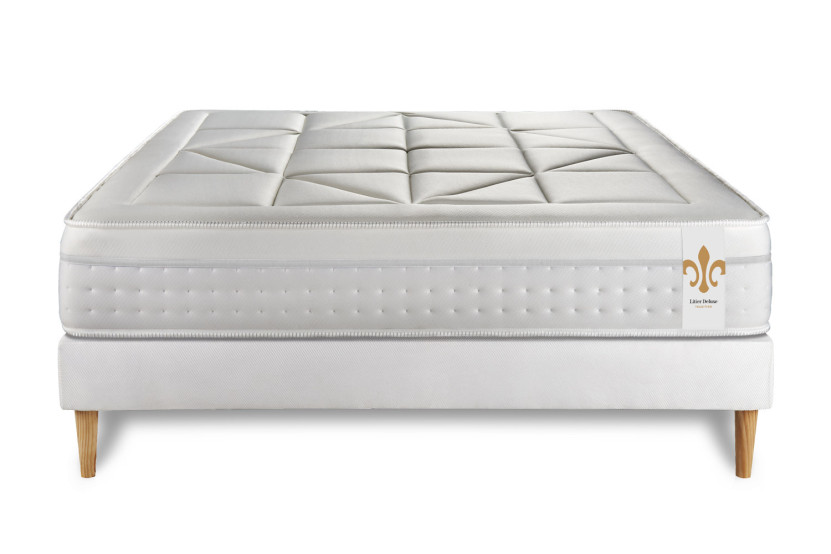 Ensemble Matelas Sommier 140x200 cm - Sommier Blanc (déjà monté) - Vingt-Huit