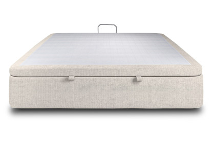 Sommier Coffre 140x190 cm - Toile nattée  - Beige clair