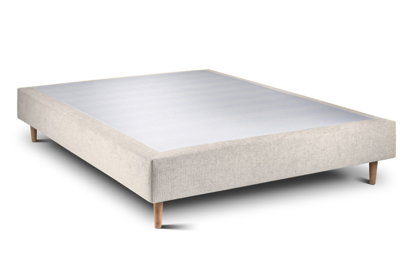 Sommier Tapissier 150x190 cm - H35 cm - Toile nattée - Beige clair
