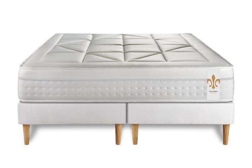 Ensemble Matelas Sommier 160x200 cm - 2 Sommiers Blanc - Vingt-Huit