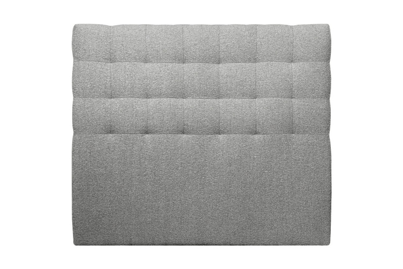 Tête de lit 135 cm Capitonnée - Tissu Bouclette Gris
