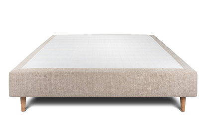 Sommier Tapissier 135x190 cm - H35 cm - Toile nattée - Beige brun