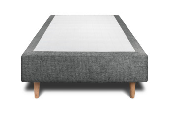 Sommier Tapissier 90x190 cm - H35 cm - Toile nattée - Gris anthracite